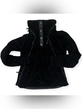 Kuhl Womens Flight Jacket Sherpa Style Pullover in Black Size M